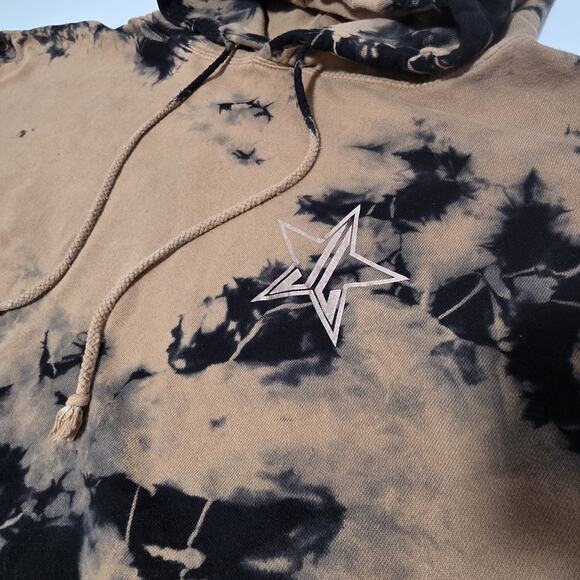 Jeffree Star Cosmetics Hoodie Size Large Tie-Dye Tan Beige Black Sweatshirt 3XL - Picture 3 of 10